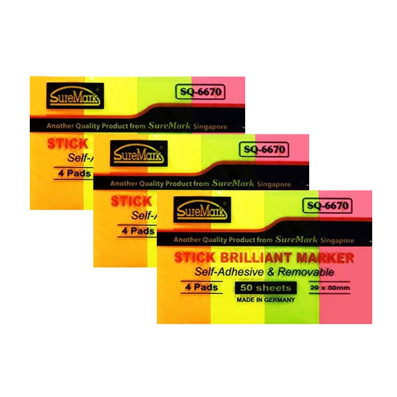 Suremark Stick Brilliant Marker SQ-6670 20X50MMx4's
